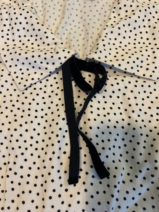 Old Navy Creme de La Creme Tie Neck Polka Dot Dress Sz XL NWT - Picture 4 of 13